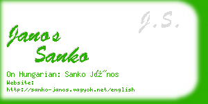 janos sanko business card